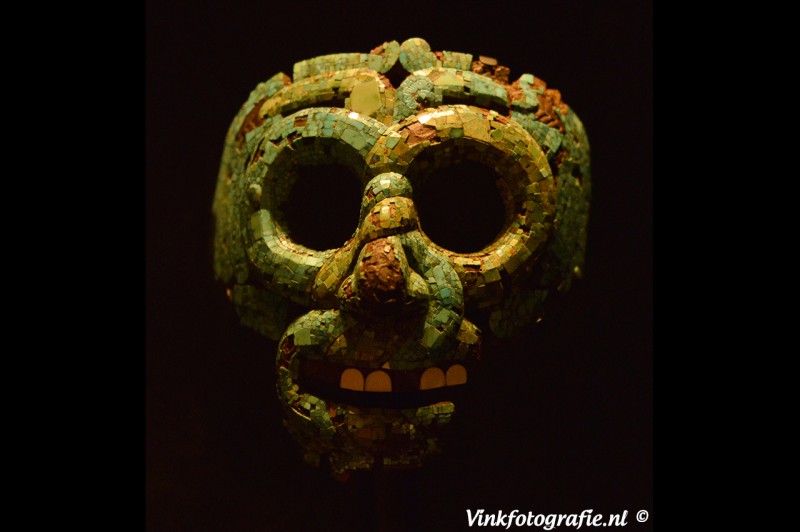 Aztec mixtec mosaic mask of quetzalcoatl